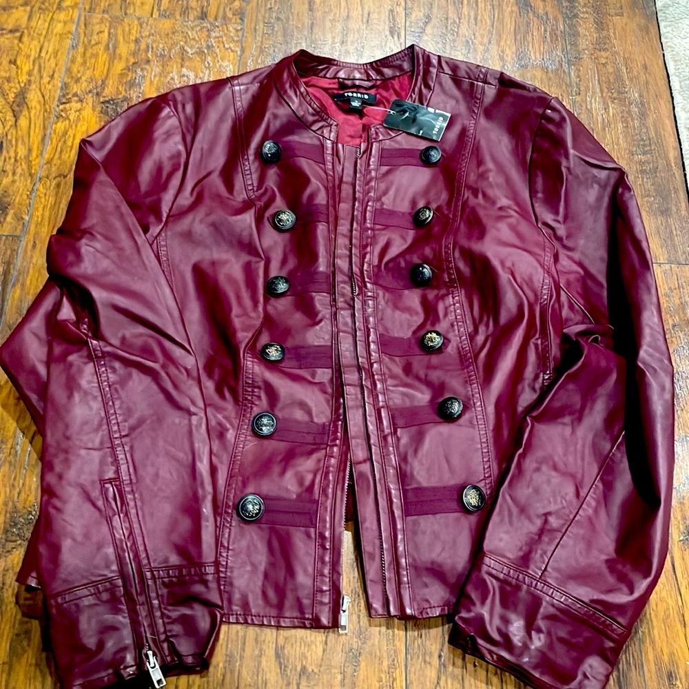 Maroon leather jacket